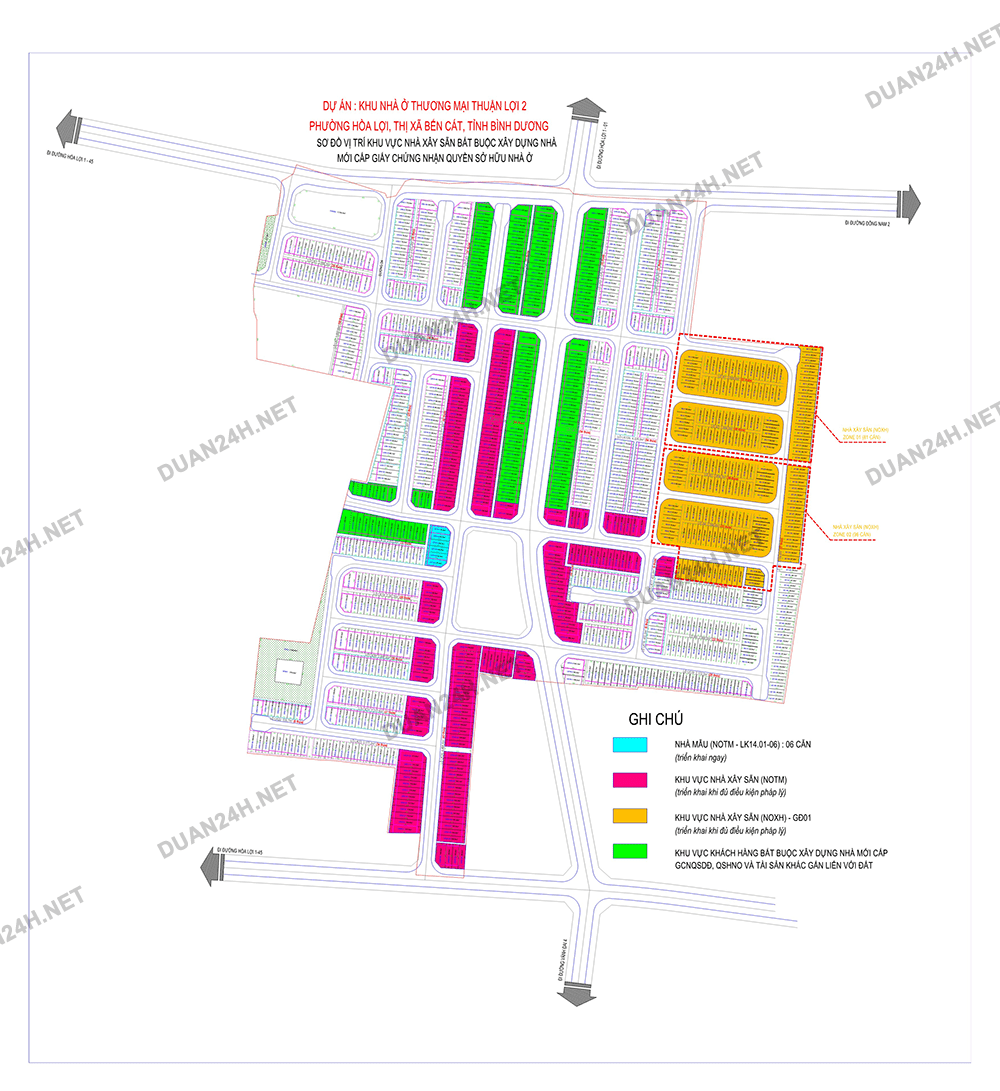 Bản đồ phân lô dự án Khu nhà ở thương mại Thuận Lợi 2 | Richland Residence Kim Oanh