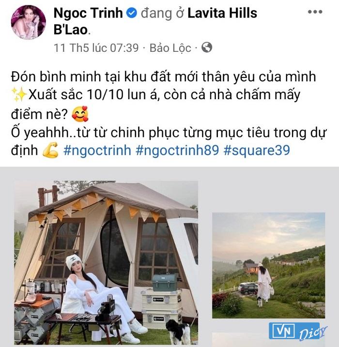 Khu đất xuất hiện trên trang facebook "Ngoc Trinh" có hình ảnh của người mẫu Ngọc Trinh chủ sử dụng là bà Nguyễn Thị Thu Nguyệt.