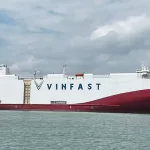 HÌnh ảnh tàu chở xe Vinfast vượt đại dương