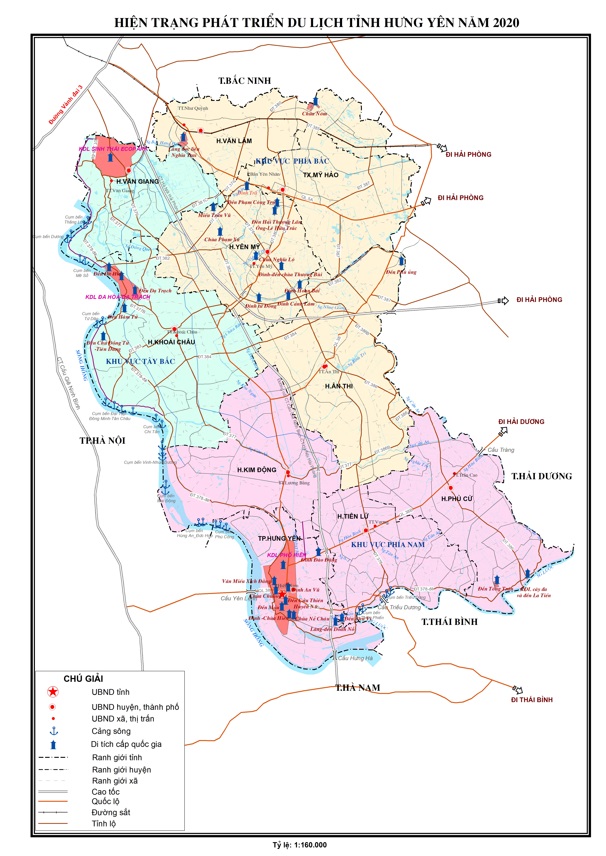 Bản đồ hiện trạng du lịch tỉnh Hưng Yên