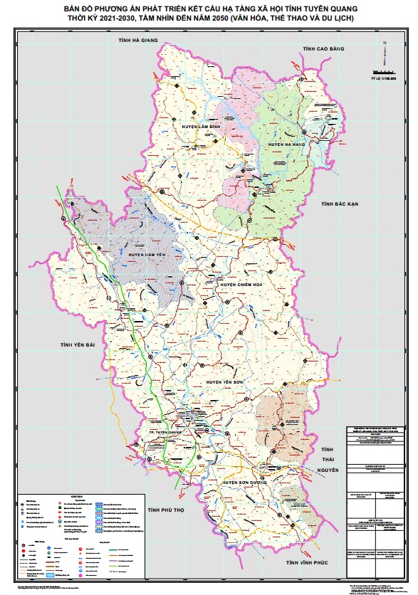 Bản đồ phương án phát triển hạ tầng xã hội thể thao và du lịch tỉnh Tuyên Quang